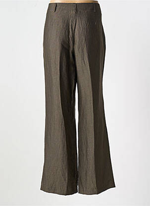 Pantalon evazat talie cu cleme maro HUCKE WOMAN femeie