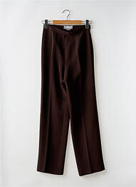 Pantalon drept țesătură crep talie înaltă maro FEDORA femme
