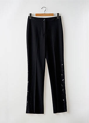 Pantalon evazat talie cu cleme talie înaltă negru DUO femeie