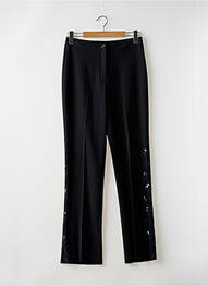 Pantalon evazat talie cu cleme talie înaltă negru DUO femme