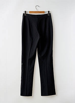 Pantalon evazat talie cu cleme talie înaltă negru DUO femeie