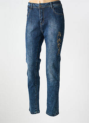 Blugi cu croială slim elasticitate mărime normală albastru X-MAX femme