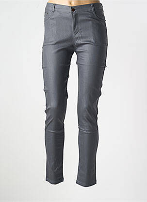 Pantalon slim țesătură acoperită mărime normală gri X-MAX femeie