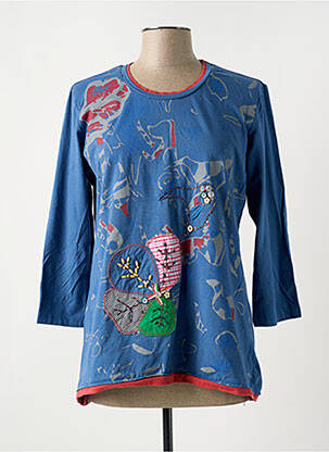 Tricou mâneci 3/4 mâneci 3/4 albastru S.QUISE femeie
