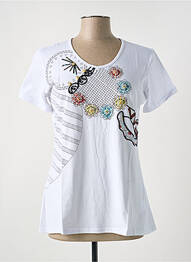 Tricou imprimeu fantezie mâneci scurte alb S.QUISE femme