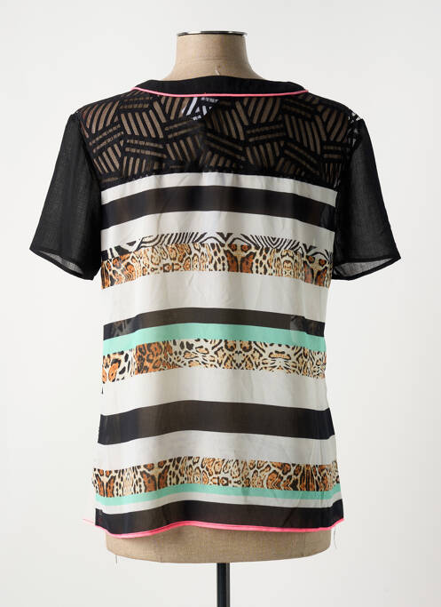 Tricou croială cambrată mâneci scurte negru S.QUISE femme