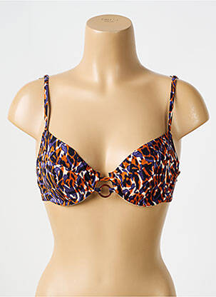 Sutien de costum de baie bretele elastice reglabile sutien balconet cu decolteu înalt albastru AUBADE femeie
