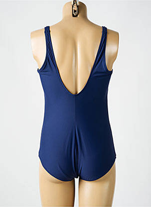 Costum de baie dintr-o singură piesă efect material satinat sutien cupe întregi cu decolteu înalt albastru ANTIGEL femeie