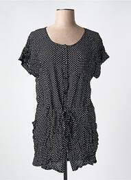 Tunică mâneci scurte croială cambrată negru REDSOUL femme
