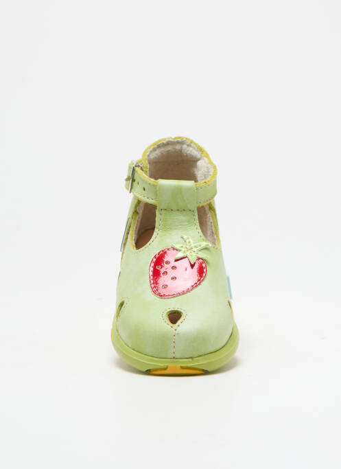 Sandale/Pantofi decupați verde PAMPABLUE fată