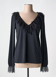 Top țesătură jersey mâneci lungi negru MARC AUREL femme