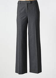 Pantalon evazat închidere cu fermoar sub clapetă cu cârlig talie înaltă gri LE COMTE femme
