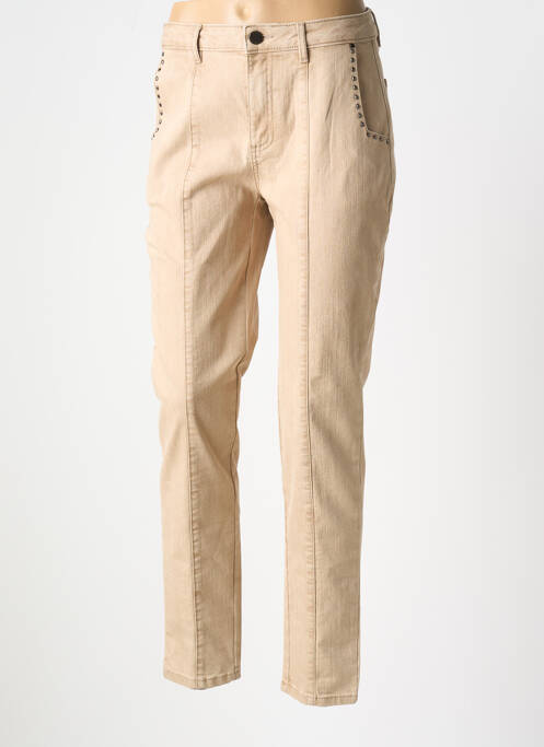 Blugi cu croială slim bej FUEGO WOMAN femeie
