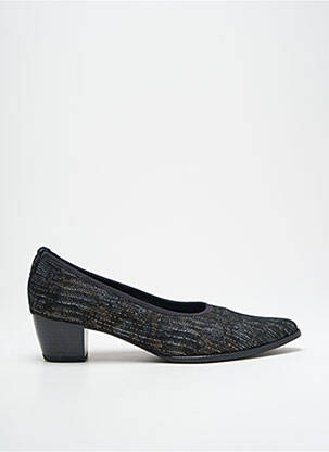 Pantofi cu toc țesătură satinată toc de 4 la 6 cm negru GEO-REINO femeie