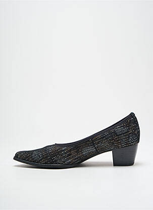 Pantofi cu toc țesătură satinată toc de 4 la 6 cm negru GEO-REINO femeie