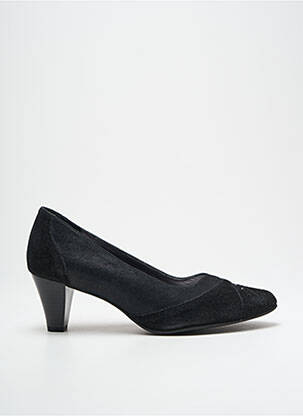 Pantofi cu toc țesătură satinată toc de 4 la 6 cm negru OMBELLE femeie