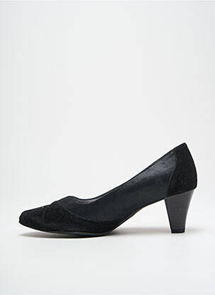 Pantofi cu toc țesătură satinată toc de 4 la 6 cm negru OMBELLE femeie