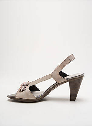 Sandale/pantofi decupați toc cui. toc de 7 la 9 cm bej HISPANITAS femeie
