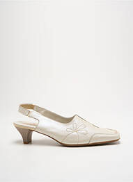 Pantofi cu toc țesătură satinată toc de 4 la 6 cm bej ARTIKA SOFT femme
