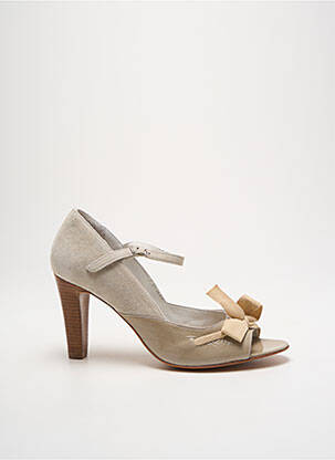 Pantofi cu toc nubuc toc de 7 la 9 cm gri REGARD femeie