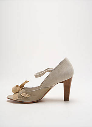 Pantofi cu toc nubuc toc de 7 la 9 cm gri REGARD femeie