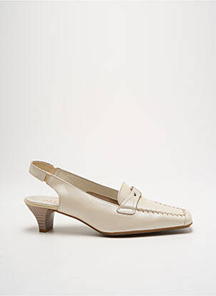 Pantofi cu toc țesătură satinată toc de 4 la 6 cm bej ARTIKA SOFT femeie
