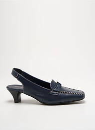 Pantofi cu toc țesătură satinată toc de 4 la 6 cm albastru ARTIKA SOFT femme