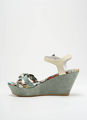 Sandale/pantofi decupați toc platformă toc de 7 la 9 cm verde REGARD femeie