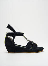 Sandale/pantofi decupați toc platformă toc de 4 la 6 cm negru REGARD femme