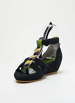 Sandale/pantofi decupați toc platformă toc de 4 la 6 cm negru REGARD femeie
