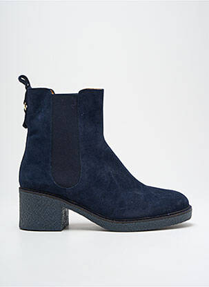 Botine/ghete nubuc toc de 4 la 6 cm albastru MAISON TOUFET femeie