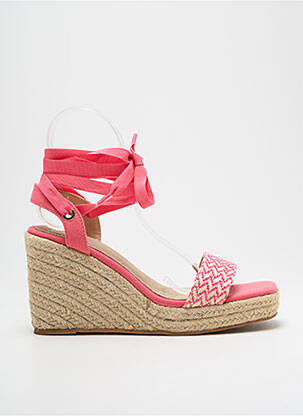 Espadrile închidere cu șireturi toc de 7 la 9 cm roz VANESSA WU femeie