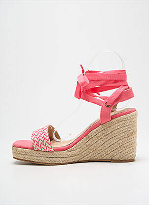 Espadrile închidere cu șireturi toc de 7 la 9 cm roz VANESSA WU femeie