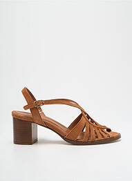 Sandale/pantofi decupați toc pătrat toc de 4 la 6 cm maro MAISON TOUFET femme