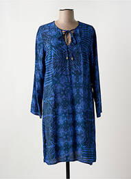 Rochie midi imprimeu fantezie mâneci lungi albastru LA FEE MARABOUTEE femeie