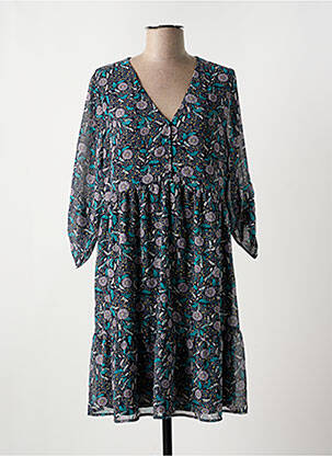 Rochie scurtă croială fluidă mâneci 3/4 albastru LA FEE MARABOUTEE femeie