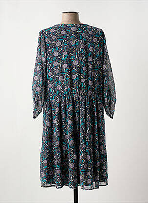 Rochie scurtă croială fluidă mâneci 3/4 albastru LA FEE MARABOUTEE femeie