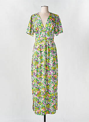 Rochie lungă mâneci scurte mâneci scurte verde HIPPOCAMPE femme