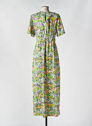 Rochie lungă mâneci scurte mâneci scurte verde HIPPOCAMPE femeie