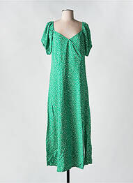 Rochie midi imprimeu floral mâneci scurte verde SALSA femme