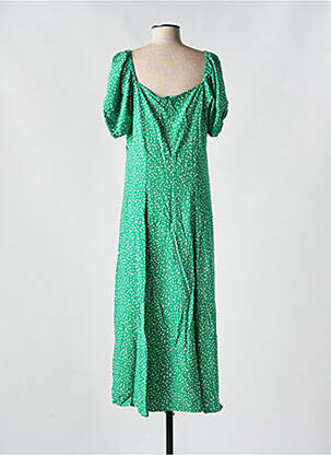 Rochie midi imprimeu floral mâneci scurte verde SALSA femeie