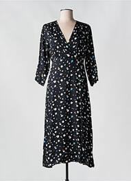 Rochie midi mâneci 3/4 mâneci 3/4 negru LOLA ESPELETA femme