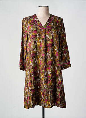 Rochie scurtă mâneci 3/4 mâneci 3/4 maro LOLA ESPELETA femeie