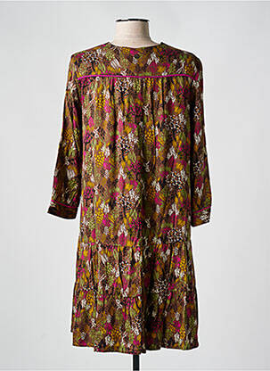Rochie scurtă mâneci 3/4 mâneci 3/4 maro LOLA ESPELETA femeie