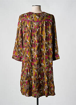 Rochie scurtă mâneci 3/4 mâneci 3/4 maro LOLA ESPELETA femeie