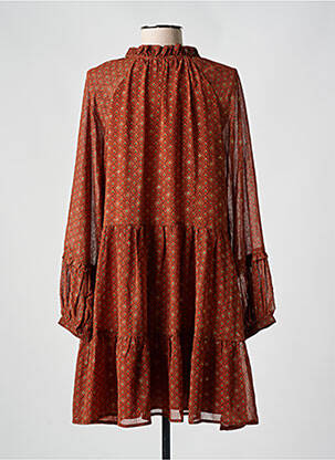 Rochie scurtă croială fluidă mâneci lungi portocalie MOLLY BRACKEN femeie