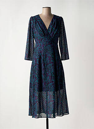 Rochie midi mâneci 3/4 mâneci 3/4 verde LOLA ESPELETA femeie
