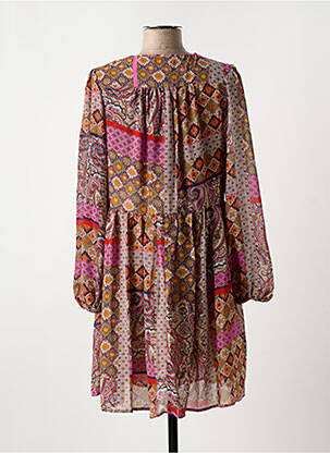 Rochie scurtă croială fluidă mâneci lungi roz MOLLY BRACKEN femeie