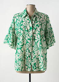 Cămașă imprimeu floral mâneci 3/4 verde ANDAM femme