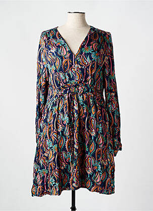 Rochie midi croială fluidă mâneci lungi albastru LOLA ESPELETA femeie